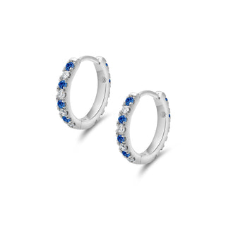 Eternity Midi Huggies with Diamonds & Blue Sapphires