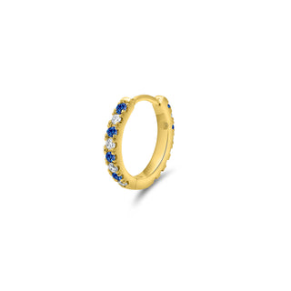 Eternity Midi Huggies with Diamonds & Blue Sapphires