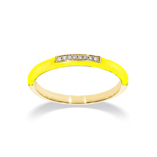 Enamel Ring with Diamonds