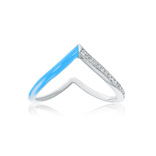 Hartvormige Emaille Ring met Diamant