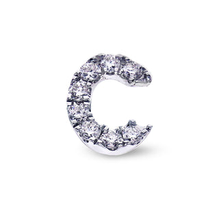 Single Initial Ear Stud with Diamonds