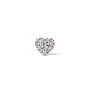 Heart Ear Studs with Diamonds