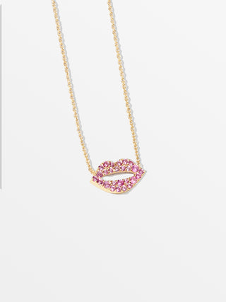"Kiss Me" collier met roze saffieren
