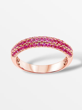 Pavé Maximum Impact Ring with Pink Sapphire