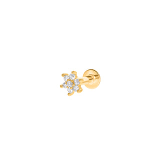 Mini diamanten bloem piercing
