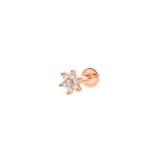 Mini diamanten bloem piercing