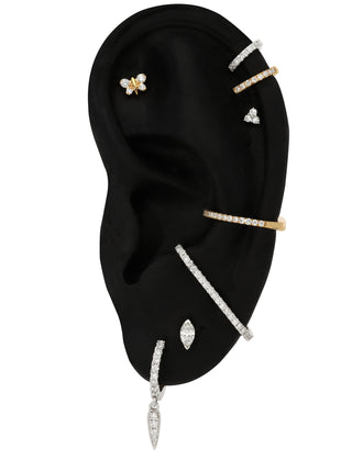 Single Oval Ear Cuff with Diamonds