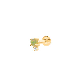 Opaal en diamanten piercing