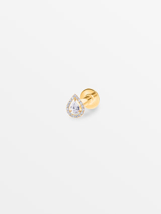 Peer Geslepen Diamanten Halo Piercing