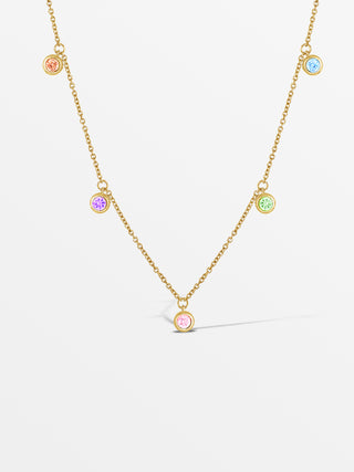 Ketting met 5 regenboogstippen