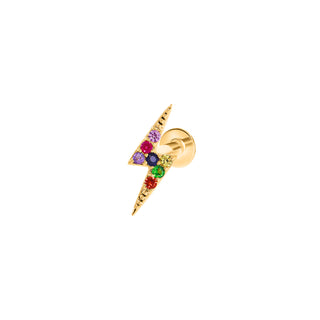Regenboog bliksemschicht piercing