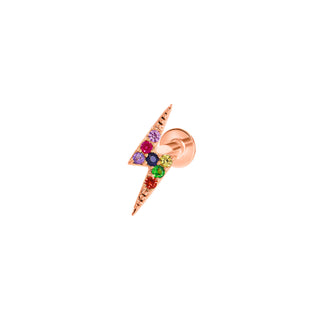 Regenboog bliksemschicht piercing