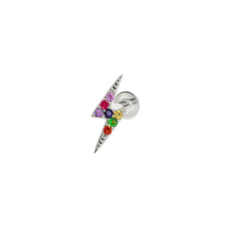 Regenboog bliksemschicht piercing