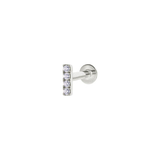 Rod piercing met diamanten