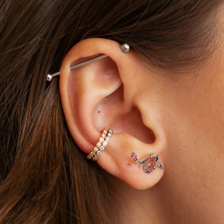 Single Bezel Ear Cuff with Diamonds