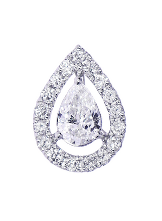 Pear Cut Diamond Halo Piercing