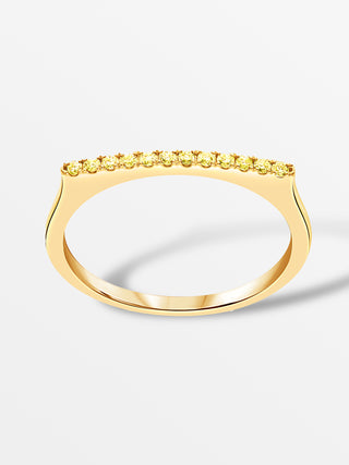 Stackable Bar Ring with Yellow Sapphires