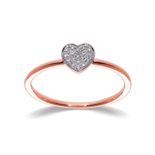 Heart Stackable Ring with Diamonds