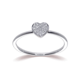 Heart Stackable Ring with Diamonds