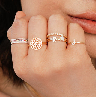 Star Stackable Ring with Diamonds