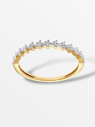 Stackable Triangle Succession Ring with Diamonds