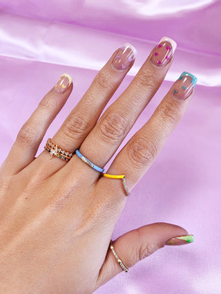 Heart Enamel Ring with Diamonds