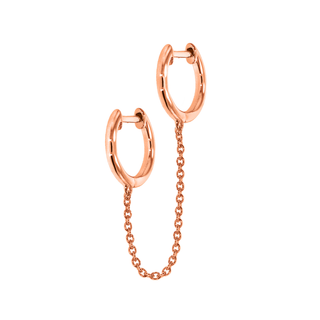 Plain Gold Huggies with Chain