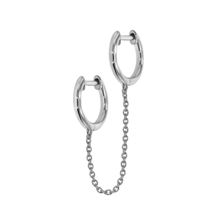 Plain Gold Huggies with Chain