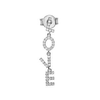 Single LOVE earring with Diamonds