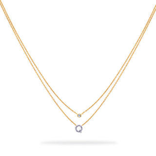 Layered Initial Necklace with Diamonds