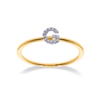 Stackable Initial Ring with Diamonds