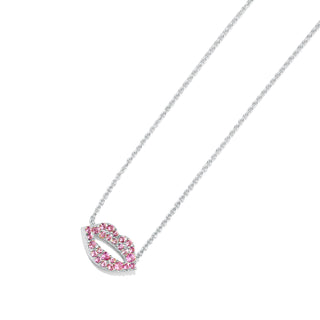 Kiss Me Necklace with Pink Sapphires