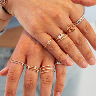 Stackable Baguette Ring with Diamonds
